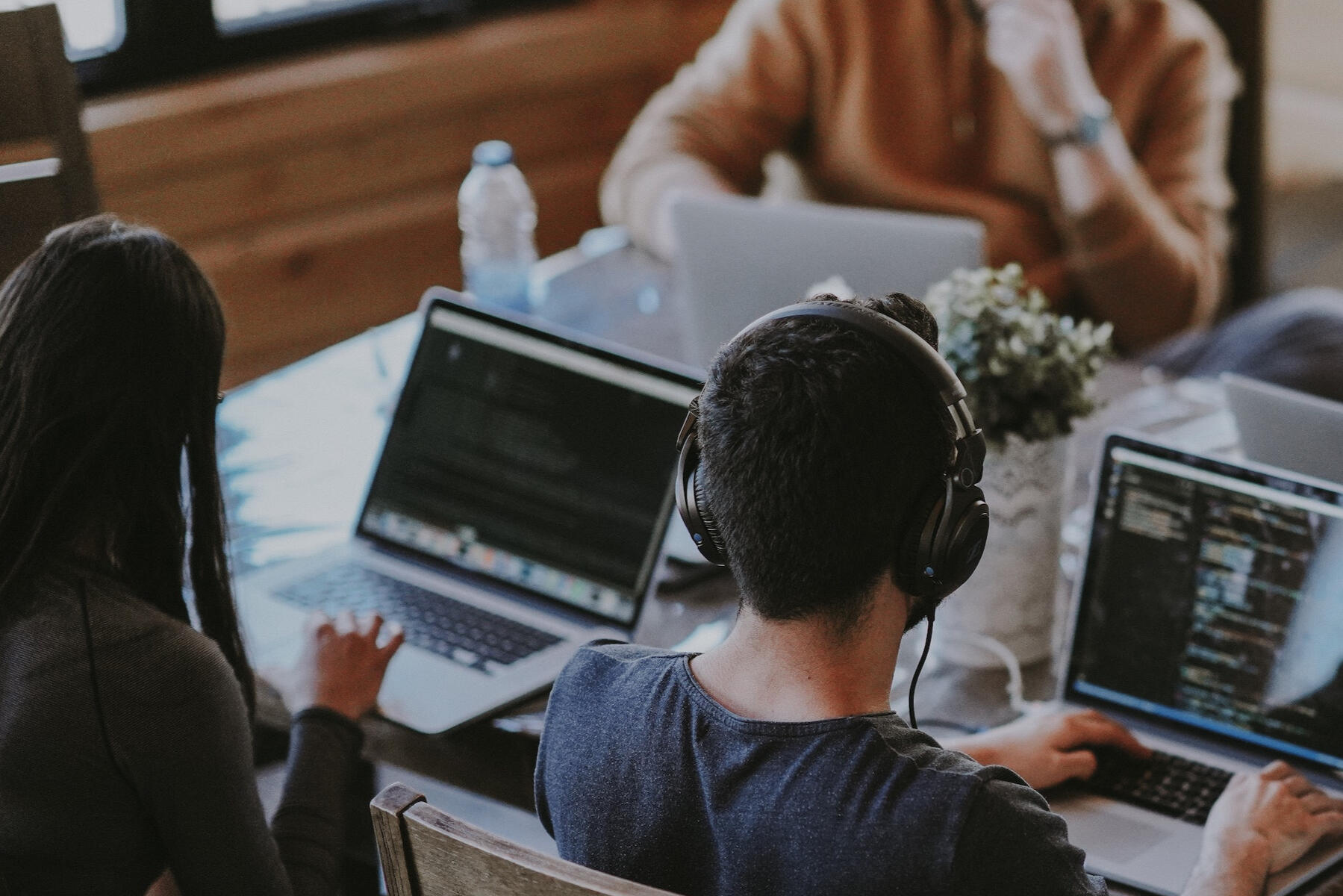 Software engineers working